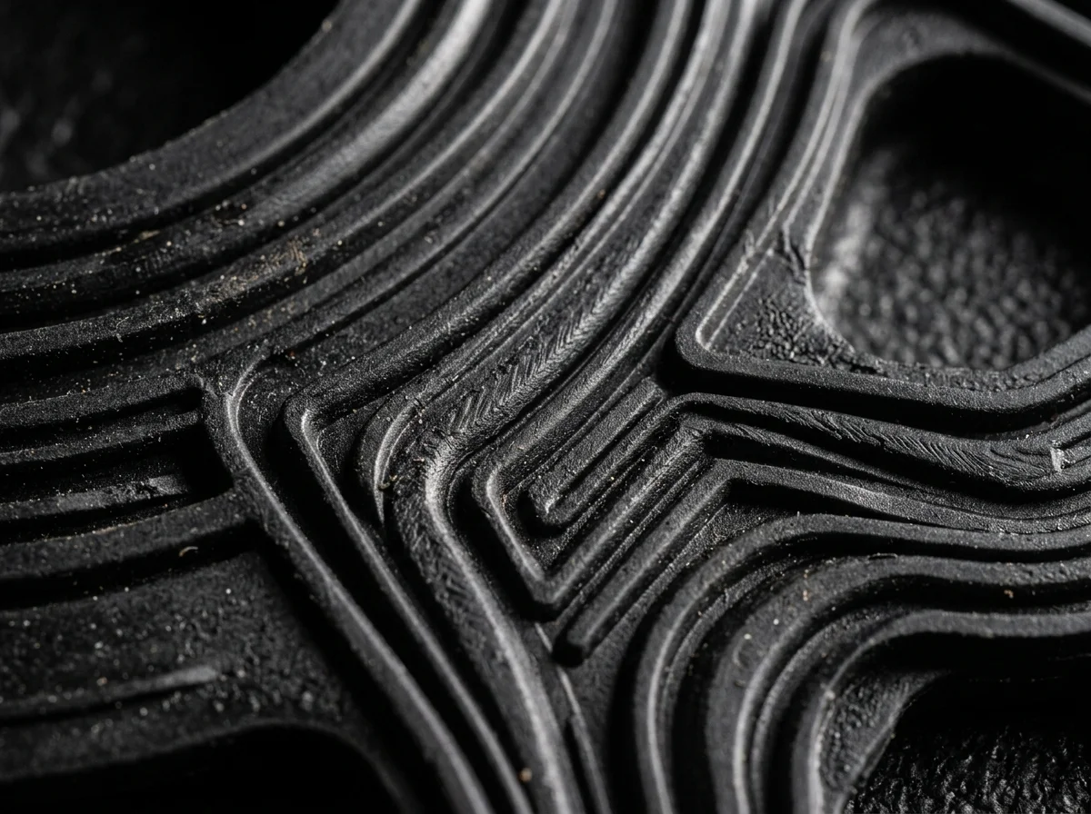 Detalle de textura de empaque de hule