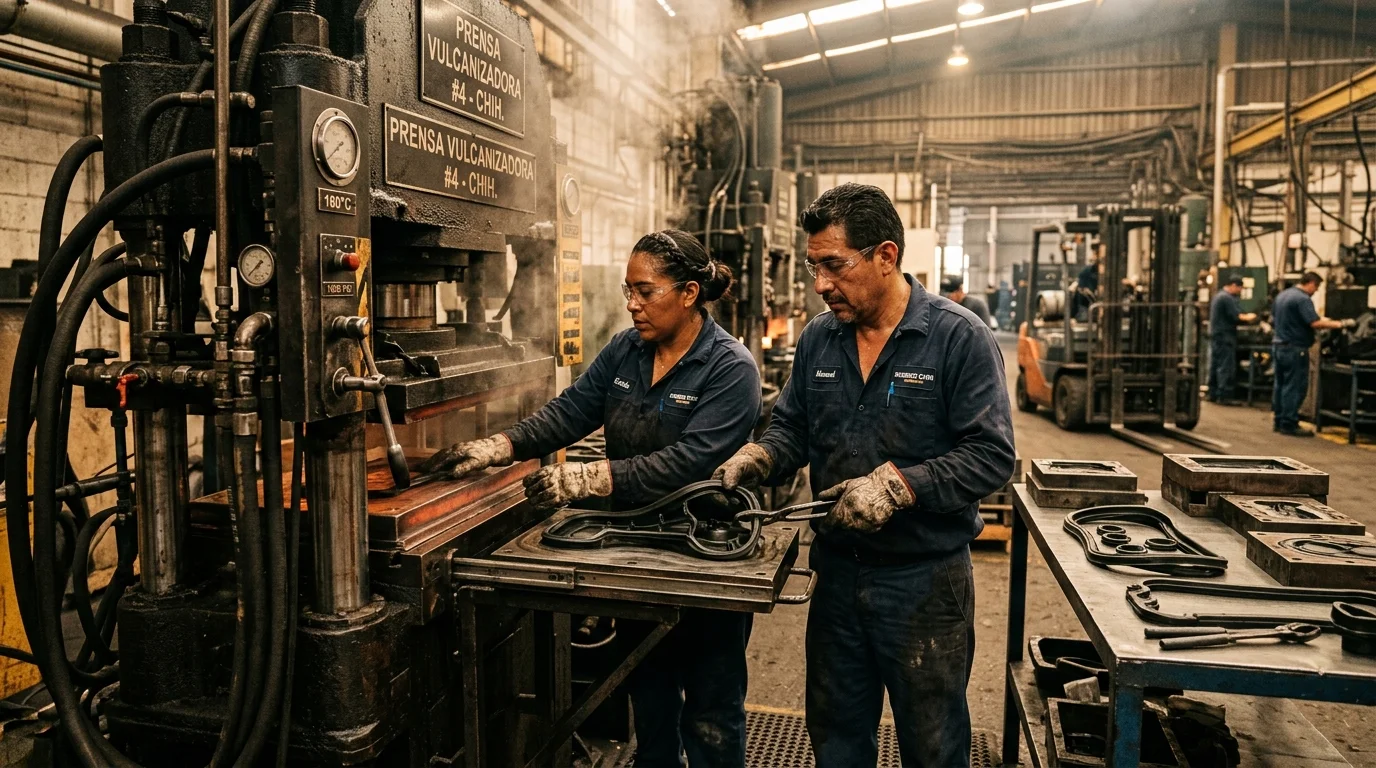 Proceso de fabricación de hule industrial en planta PROHUL, Chihuahua